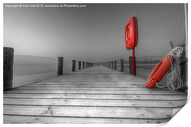 Jetty at Coniston Print by nick hirst