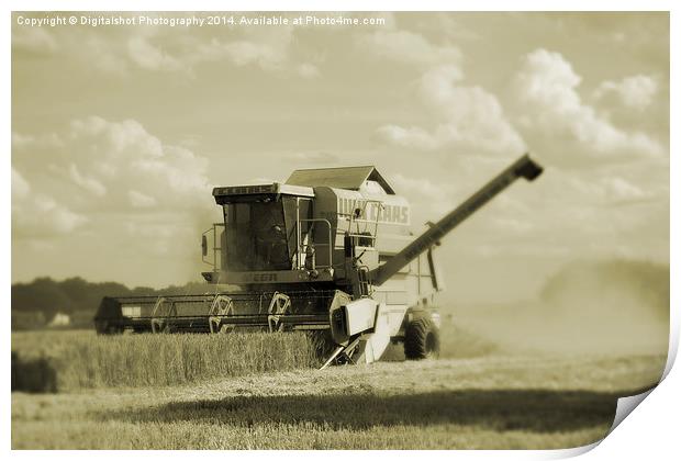 Majestic Harvesting Machine Print by Digitalshot Photography