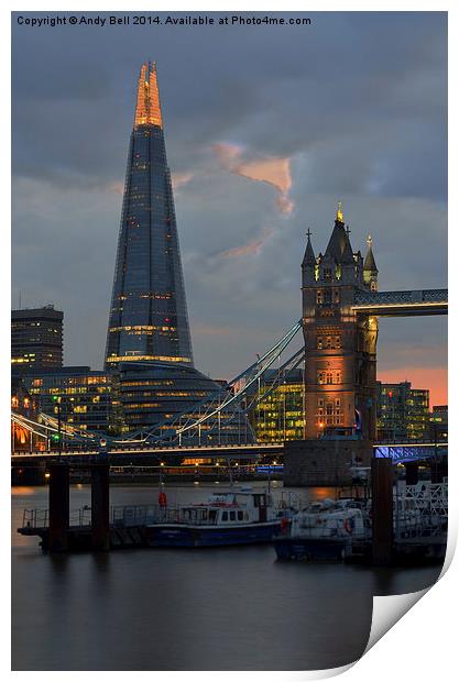  The Shard and Tower Bridge Print by Andy Bell