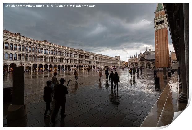   Piazza San Marco after the rain Print by Matthew Bruce