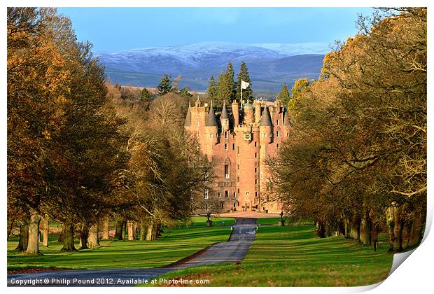 Glamis Castle in Scotland Print by Philip Pound