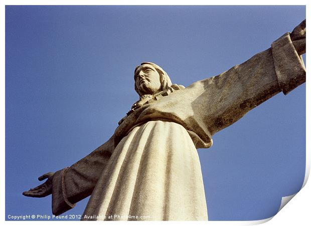 Statue of Jesus Christ in Lisbon Print by Philip Pound