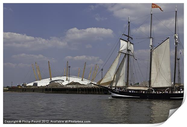 Tall Ship at O2 Arena Print by Philip Pound