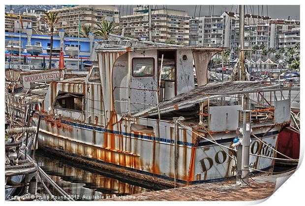 Spanish Wreck in Marbella Print by Philip Pound