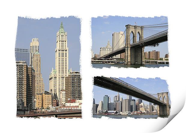 Brooklyn Bridge New York USA Print by Philip Pound