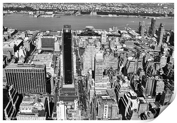View from top Empire State Building Print by Philip Pound