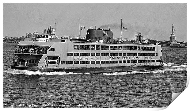 Staten Island Ferry New York Print by Philip Pound