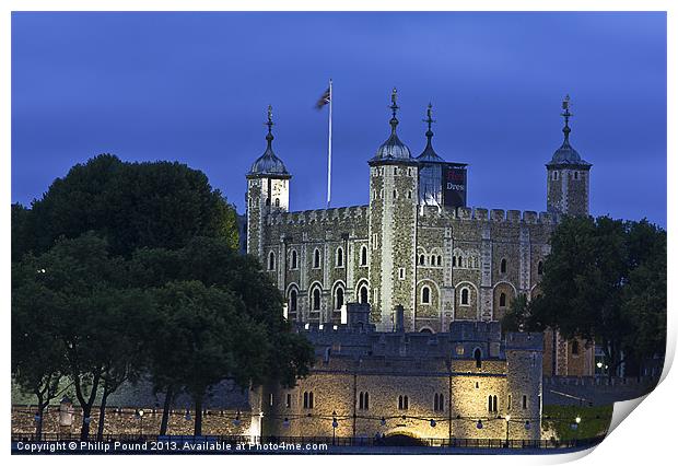 Tower of London At Night Print by Philip Pound