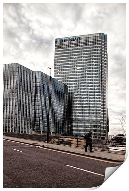 Barclays Building Canary Wharf London Print by Philip Pound