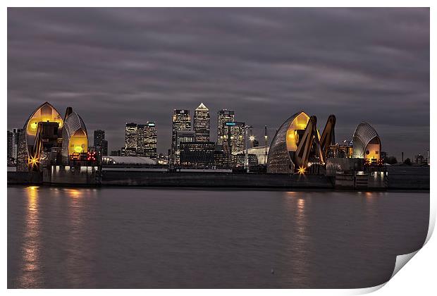 Thames Barrier at Night Print by Philip Pound