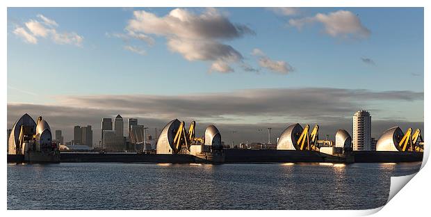 Thames Barrier in London Print by Philip Pound