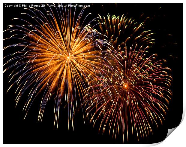  Fireworks in the sky Print by Philip Pound