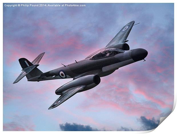  Gloster Meteor Jet in Flight Print by Philip Pound
