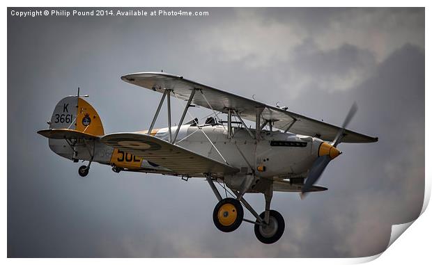  Hawker Nimrod II Historic Biplane Fighter in Flig Print by Philip Pound