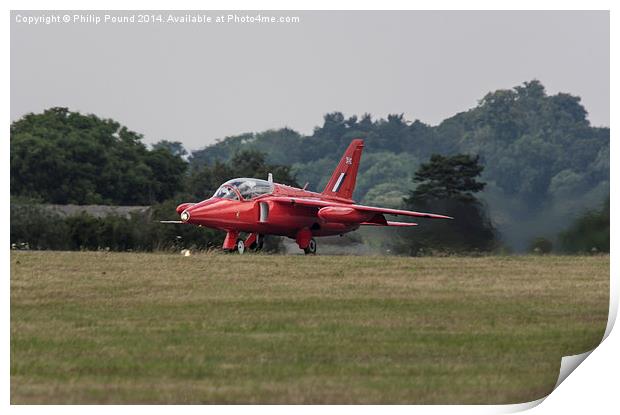  RAF Red Arrows Jet Preparing for Take Off Print by Philip Pound