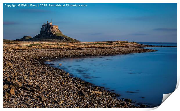  High Tide at Lindisfarne Castle Print by Philip Pound