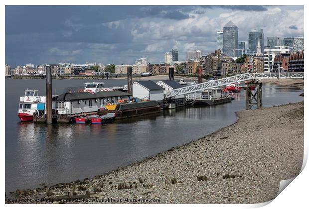 River Thames at Rotherhithe at low tide Print by Philip Pound