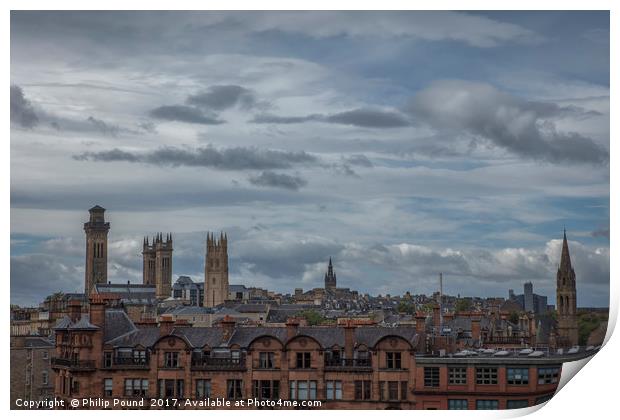 Glasgow City Panorama Print by Philip Pound