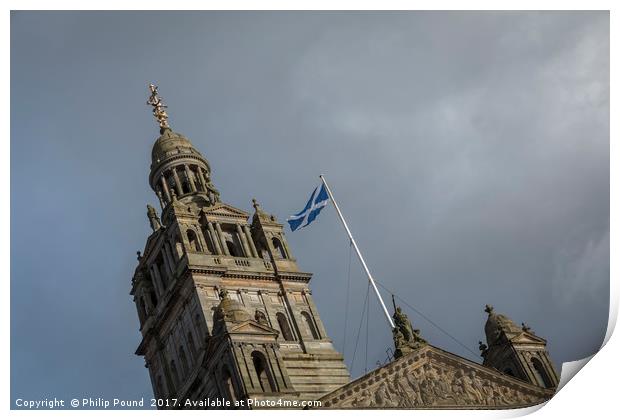 Glasgow Scotland Flag Print by Philip Pound