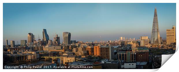 East London and City of London Panorama Print by Philip Pound