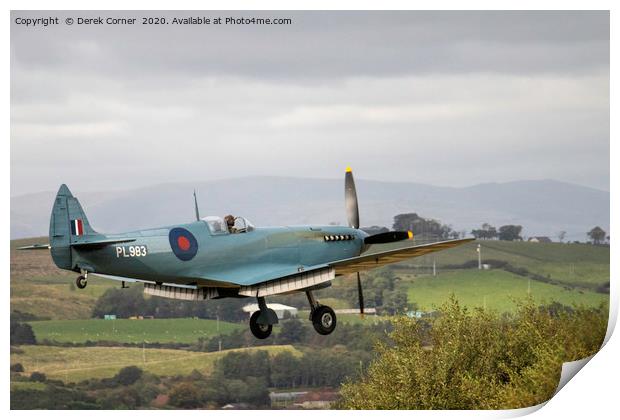 Spitfire Print by Derek Corner