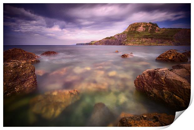 West across Chapmans Pool Print by mark leader