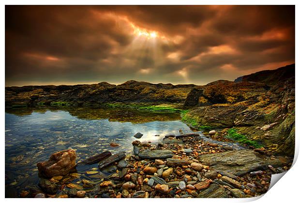 Horseley Cove rockpool Print by mark leader