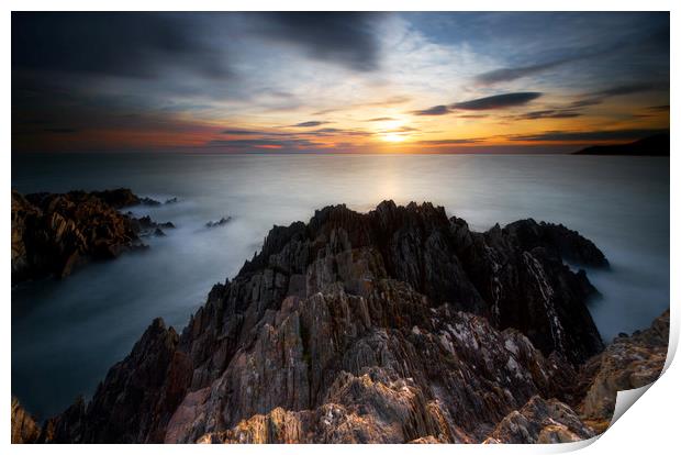 Magic at Mortehoe Print by mark leader