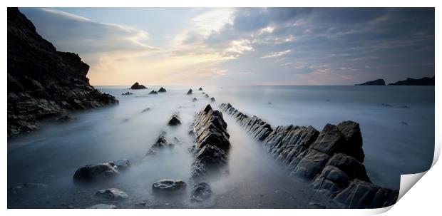 Welcombe Mouth Long Exposure Print by mark leader