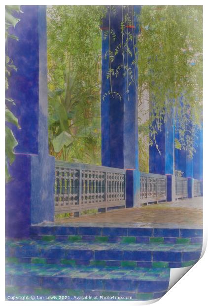 Blue Colonnade Print by Ian Lewis