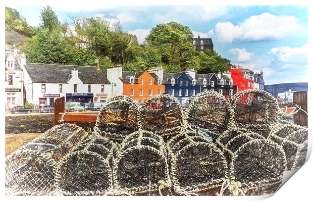 Lobster Pots at Tobermory Print by Ian Lewis