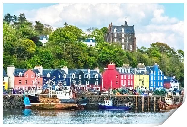 Colourful Tobermory Print by Ian Lewis