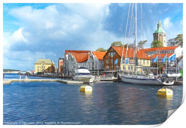 Stavanger Quayside Print by Ian Lewis