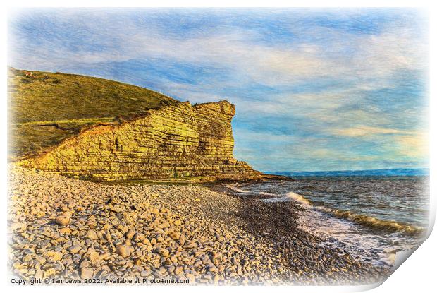Evening Sun at Nash Point Print by Ian Lewis