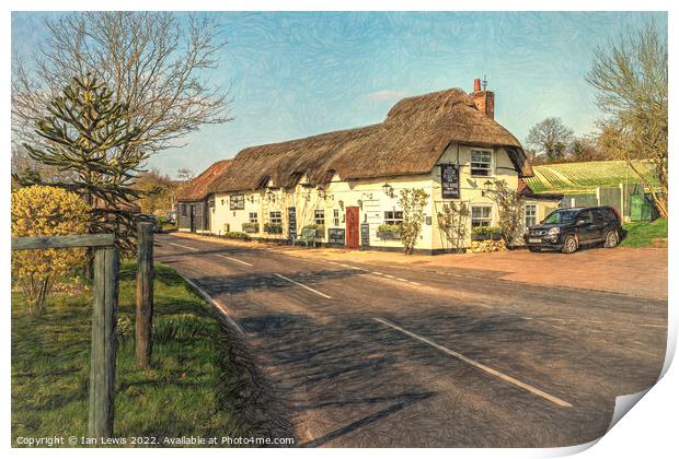 The Four Points Inn at Aldworth Print by Ian Lewis