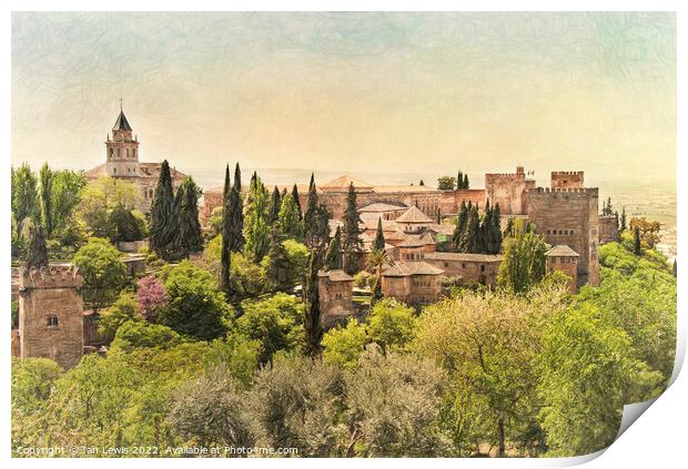Towers of the Alhambra Palace Print by Ian Lewis