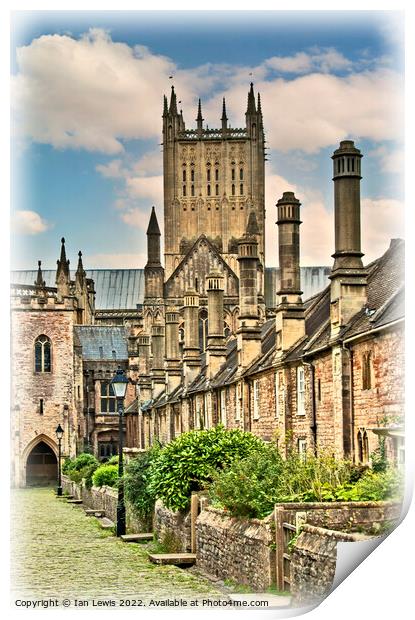 Wells Cathedral and Vicars Close Print by Ian Lewis