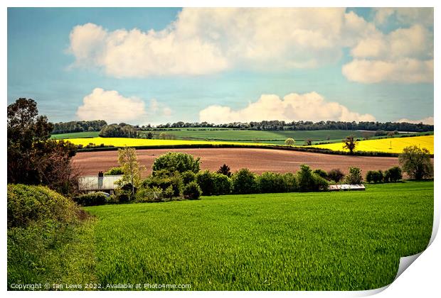 A Downland Farm Print by Ian Lewis