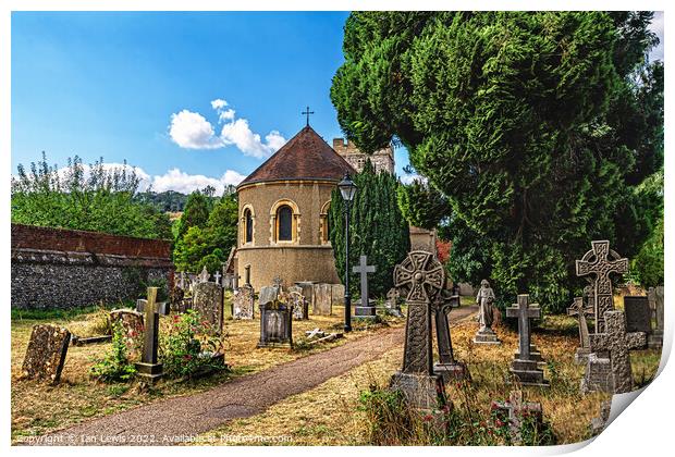The Churchyard at Goring Parish Church Print by Ian Lewis