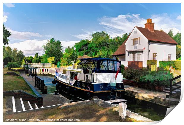Benson Lock on the Thames Print by Ian Lewis