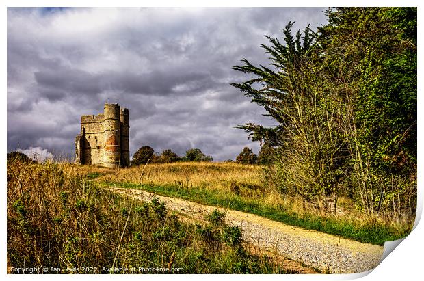 The Pathway to Donnington Castle Print by Ian Lewis
