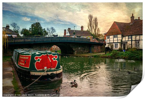 Hungerford Wharf and The Rose Print by Ian Lewis