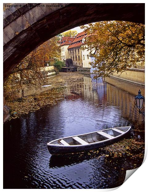 Serene Prague Backwater Print by Ian Lewis