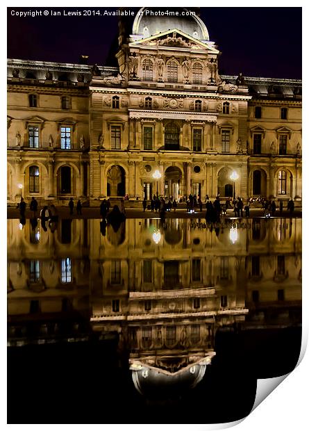 Reflections of the Louvre Palace Print by Ian Lewis