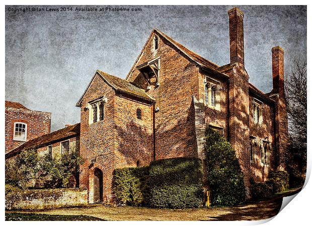 The Village School at Ewelme Print by Ian Lewis