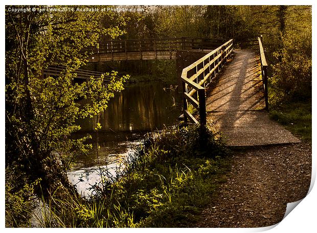 Footbridge over the Kennet Print by Ian Lewis