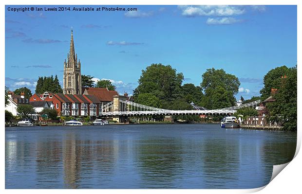 The River Thames At Marlow Print by Ian Lewis