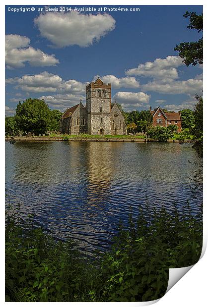 Across the Thames to Bisham Print by Ian Lewis