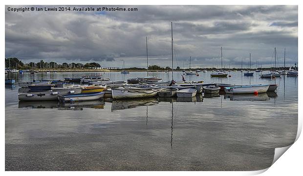  Boats at Emsworth Harbour Print by Ian Lewis