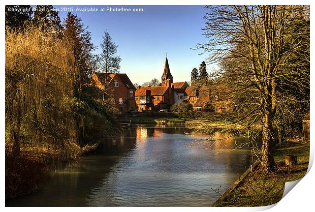  Whitchurch on Thames Mill and Church  Print by Ian Lewis